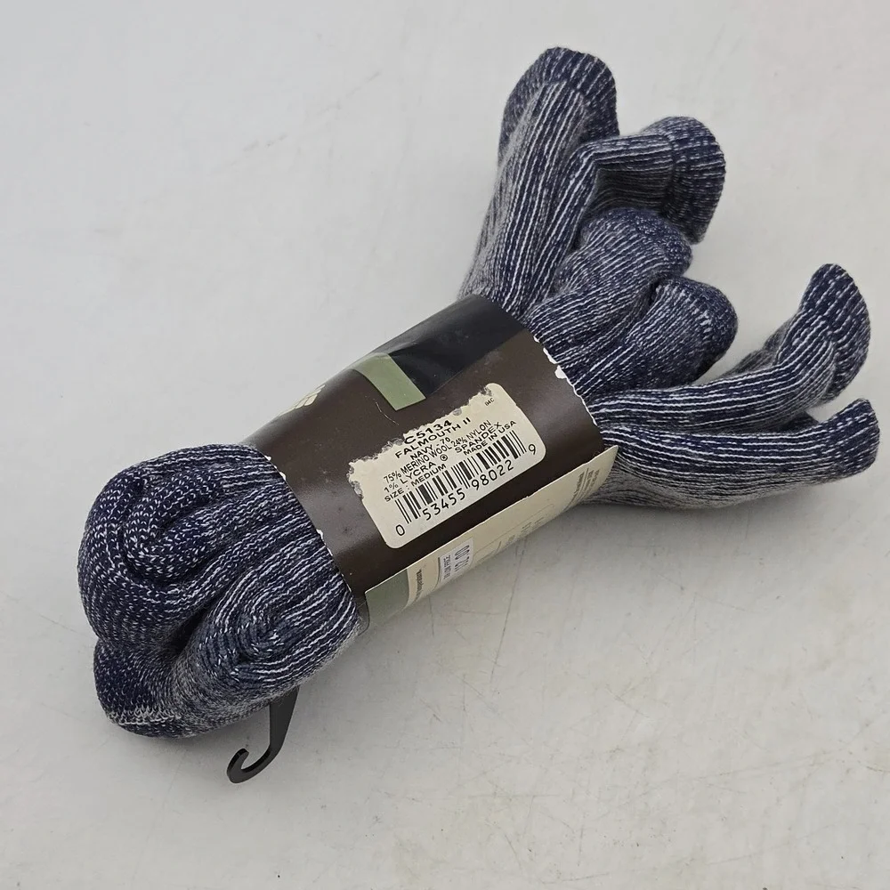 Columbia Falmouth II Merino Wool Hiking Socks 2 Pair Blue Mens 5-8 Women 5.5-8.5